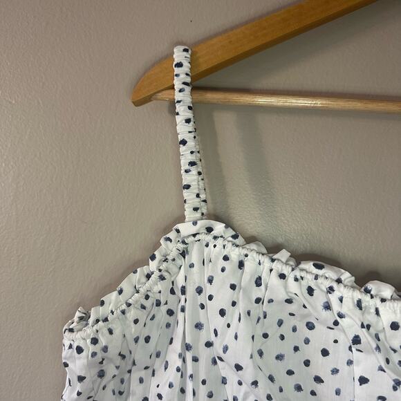 J Crew Cinched-Waist Cotton Poplin Tank Top in Dot Size XL - Picture 5 of 7